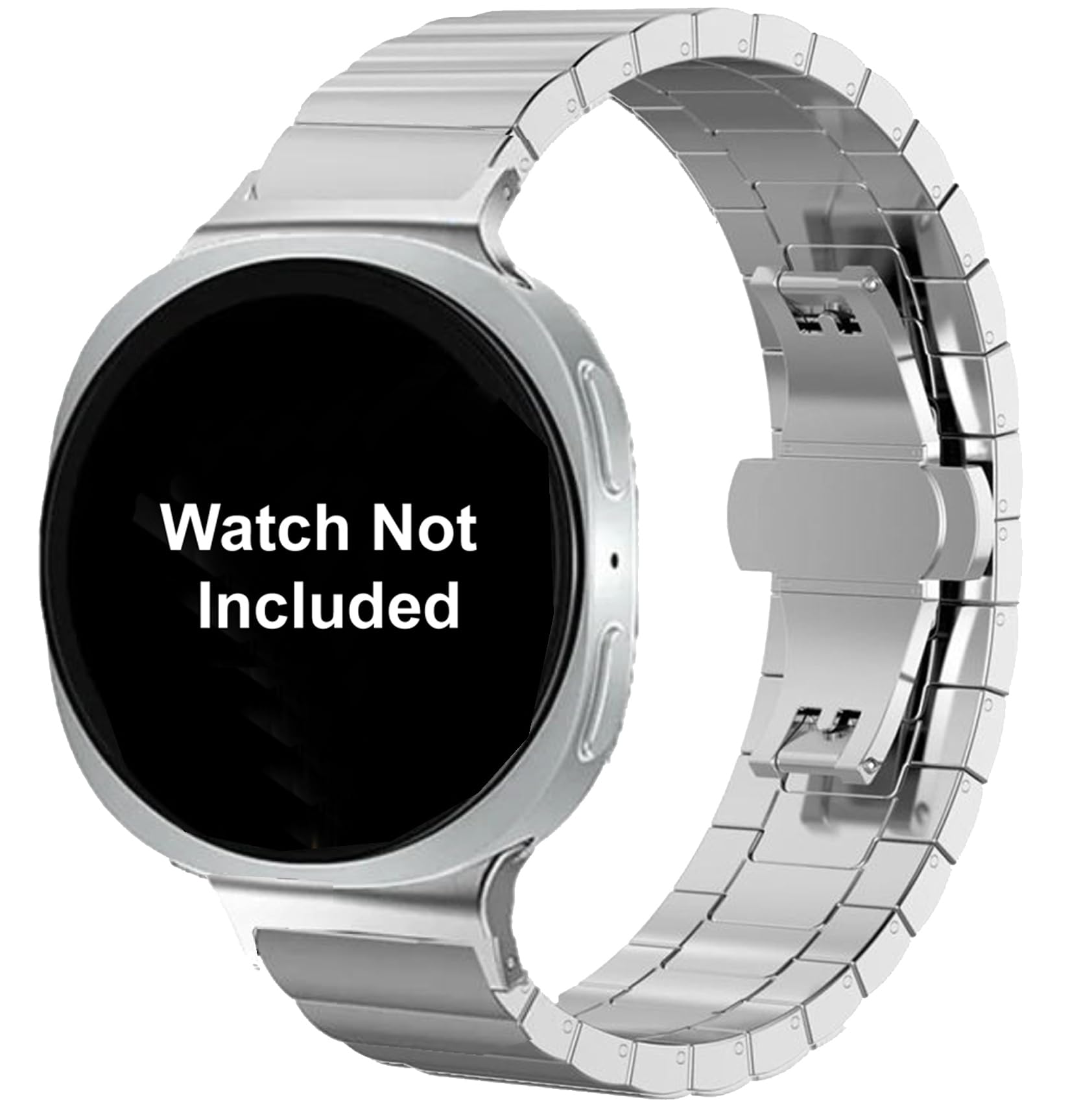 Zitel Band for Samsung Galaxy Watch 8 / Watch 8 Classic Stainless Steel Classy Elegant Metal Strap (Silver)