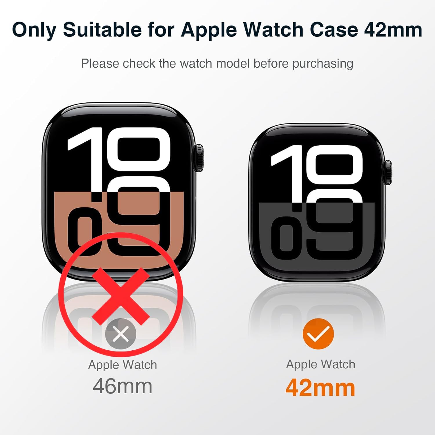 Zitel Case for Apple Watch 42mm Series 11/10 with Built-in Screen Protector - Silver