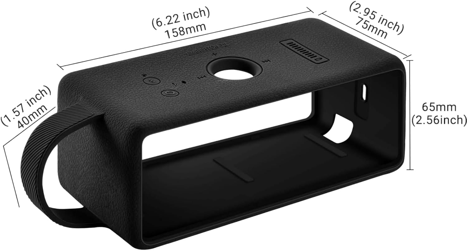Zitel Silicone Case for Marshall Emberton III Bluetooth Speaker Protective Cover - Black