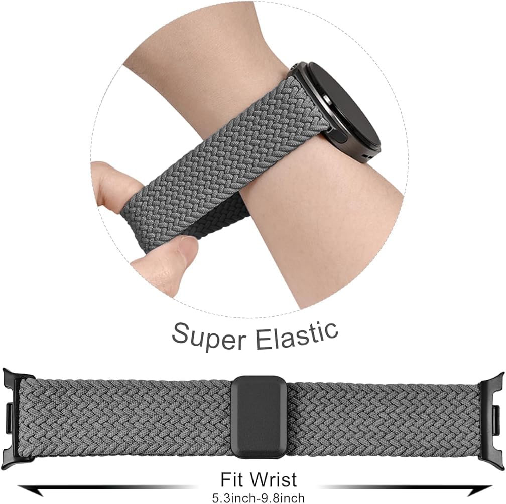 Zitel Band for Samsung Galaxy Watch 8 / Watch 8 Classic Stretchy Nylon Sport Strap (Gray)