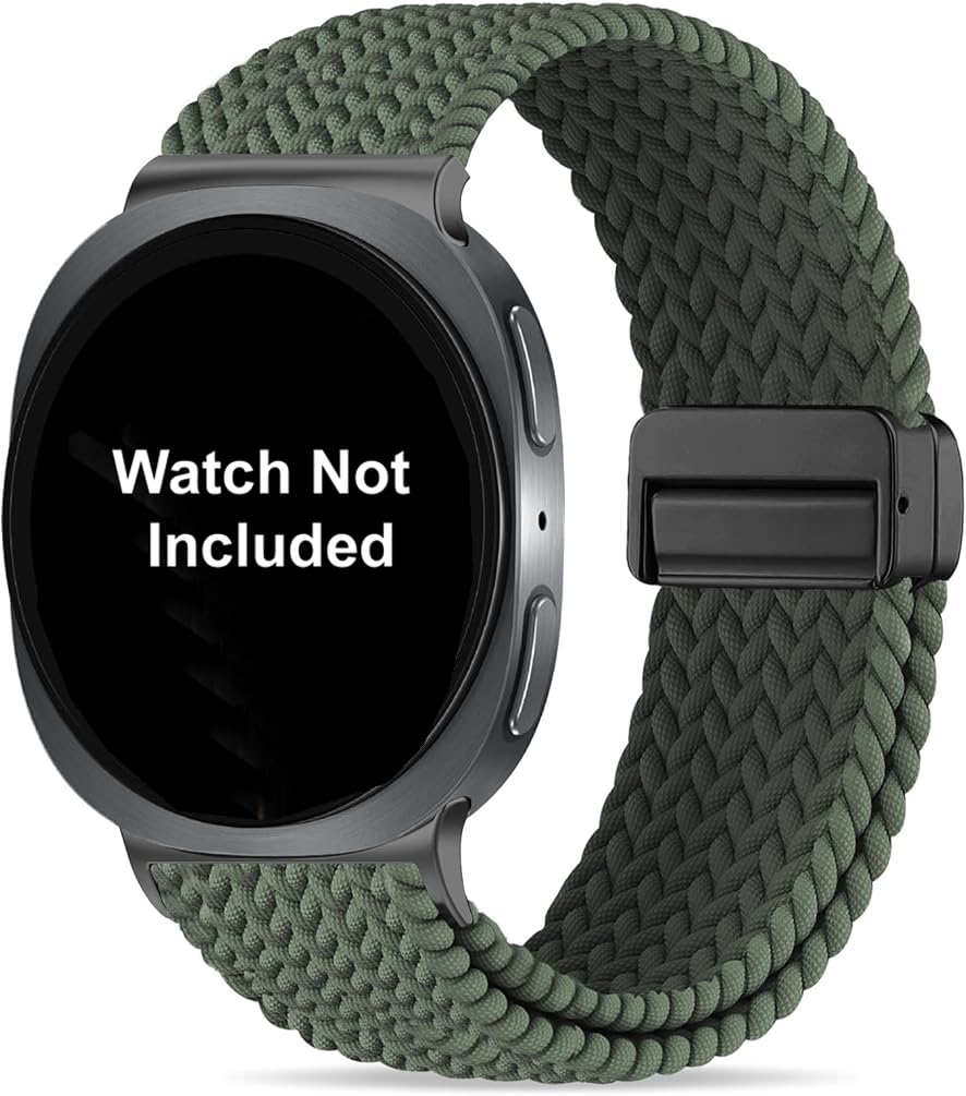 Zitel Band for Samsung Galaxy Watch 8 / Watch 8 Classic Stretchy Nylon Sport Strap (Army Green)