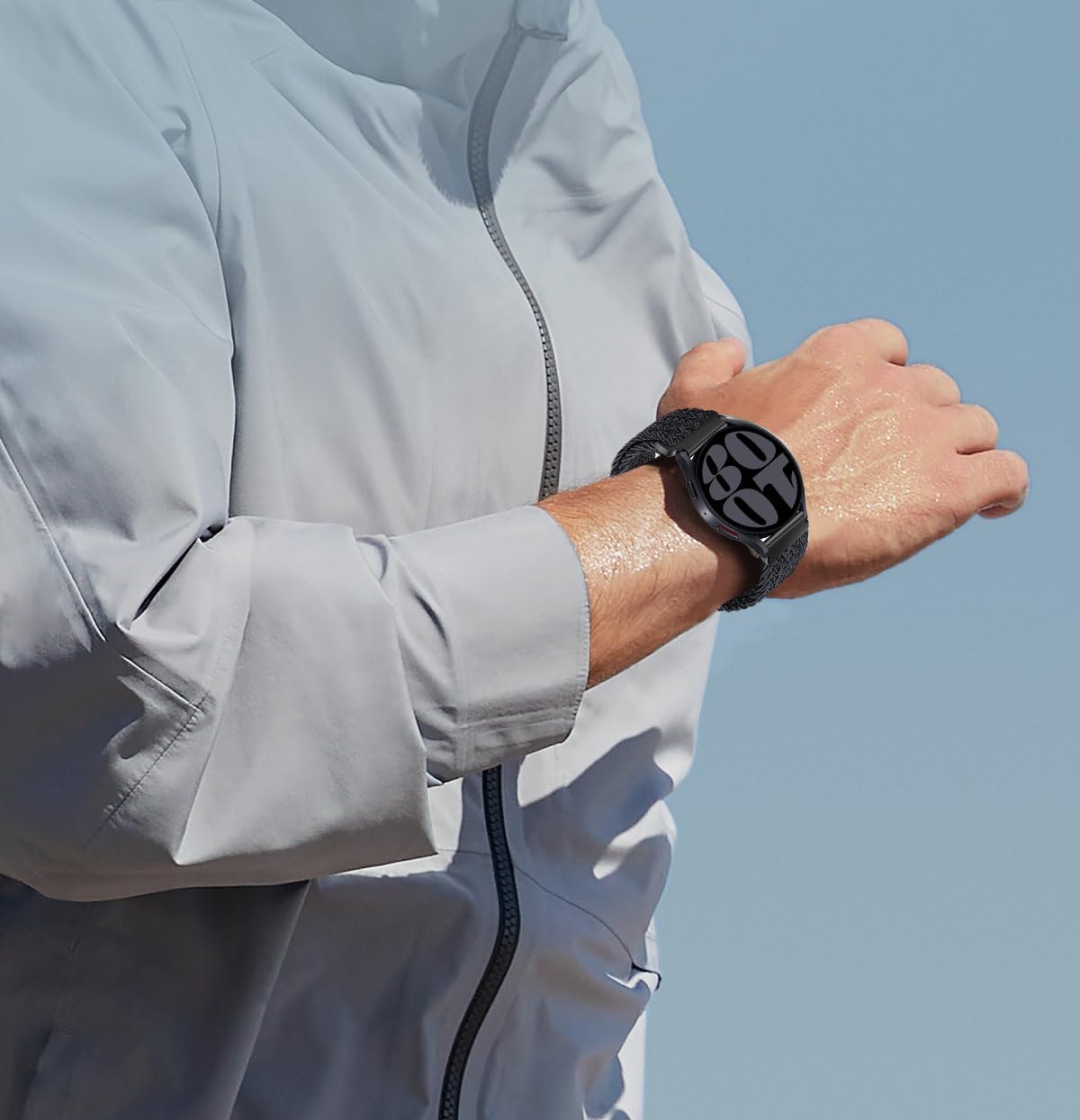 Zitel Band for Samsung Galaxy Watch 7 / 6 / 5 / 4, One Click No Gap Nylon Strap - Black