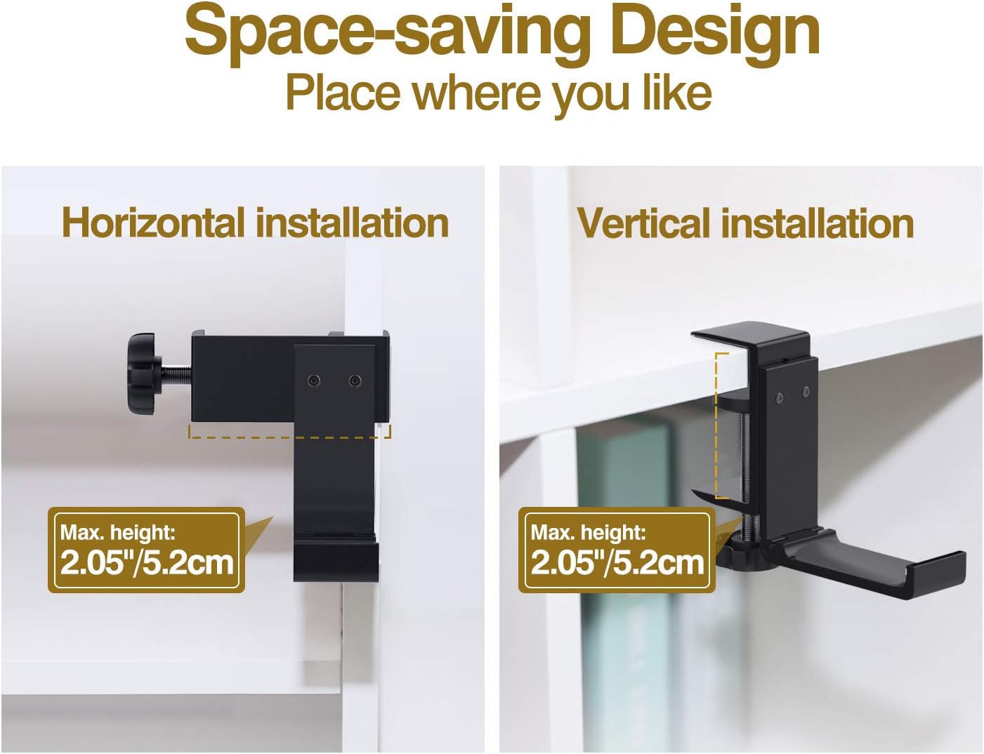 Zitel Headphone Stand, Adjustable Foldable Aluminum Hanger Headset Holder for All Headphone Sizes