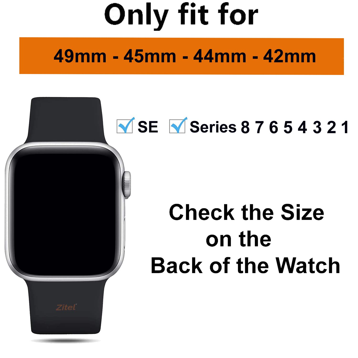 Zitel Band for Apple Watch Women Girls Straps 49mm 45mm 44mm Series 9 8 7 6 5 4 3 2 1 SE2