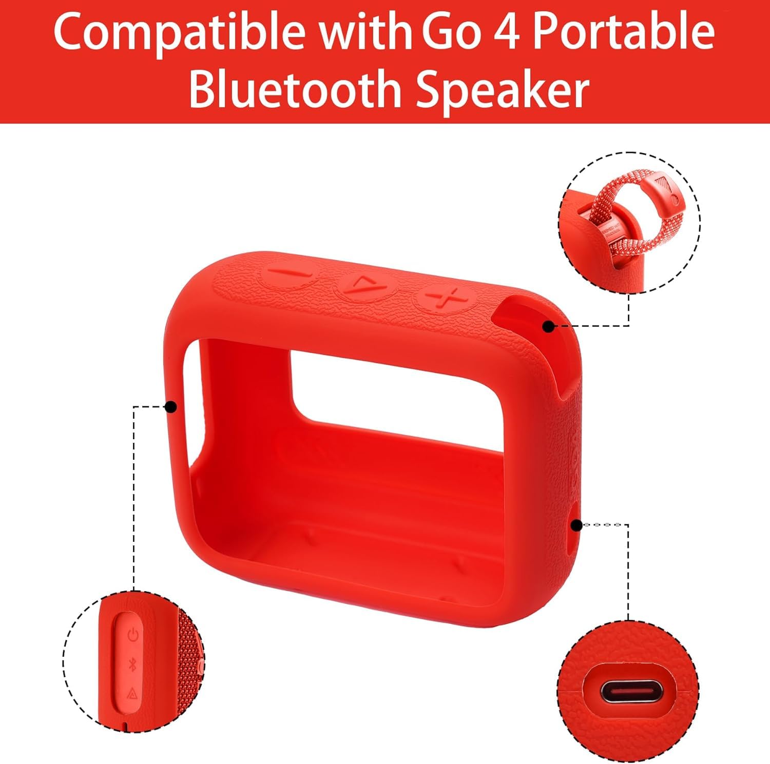 Zitel Case for JBL Go 4 Bluetooth Speaker Protective Cover