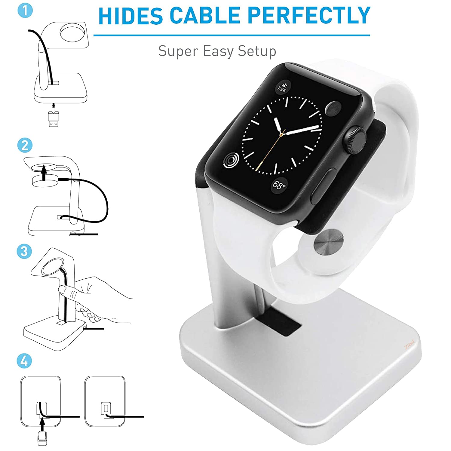 Zitel Charging Stand for Apple Watch for All Series and Sizes