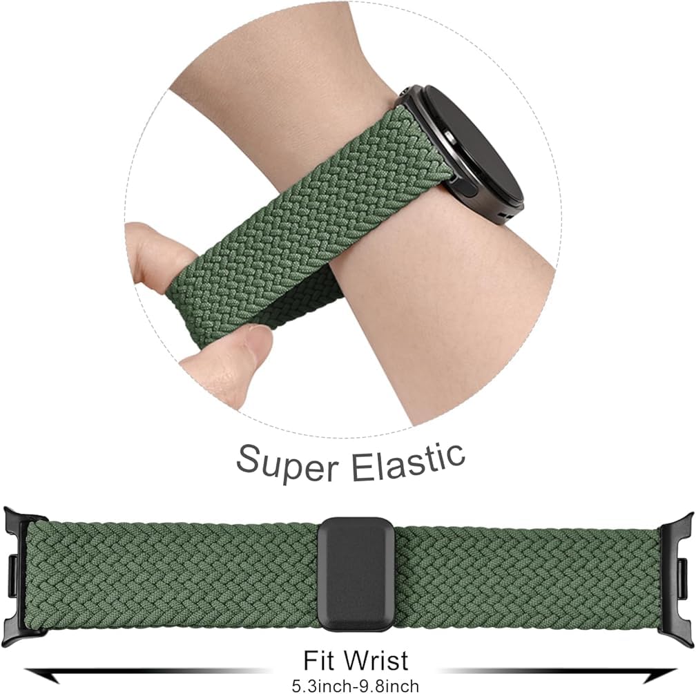 Zitel Band for Samsung Galaxy Watch 8 / Watch 8 Classic Stretchy Nylon Sport Strap (Army Green)
