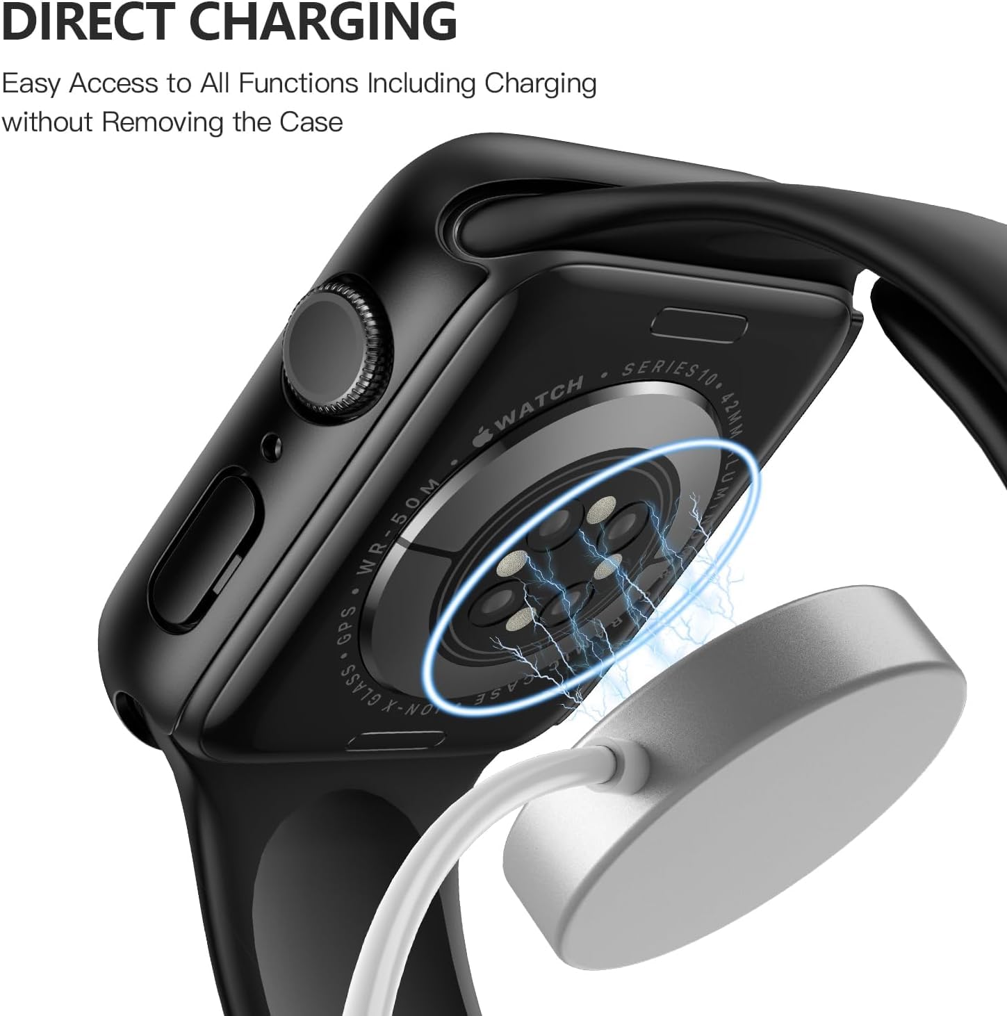 Zitel Case for Apple Watch 42mm Series 11/10 with Built-in Screen Protector - Black