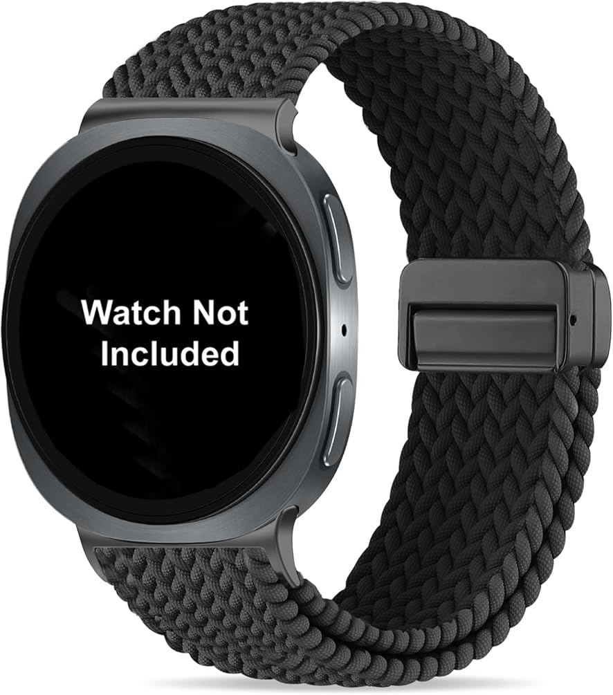 Zitel Band for Samsung Galaxy Watch 8 / Watch 8 Classic Stretchy Nylon Sport Strap (Black)