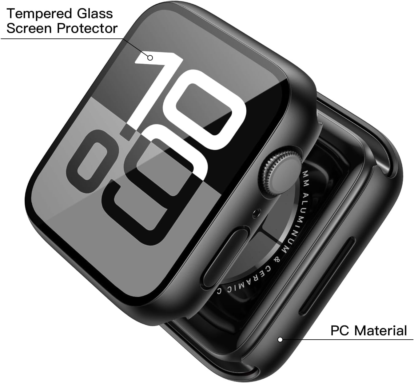 Zitel Case for Apple Watch 42mm Series 11/10 with Built-in Screen Protector - Black