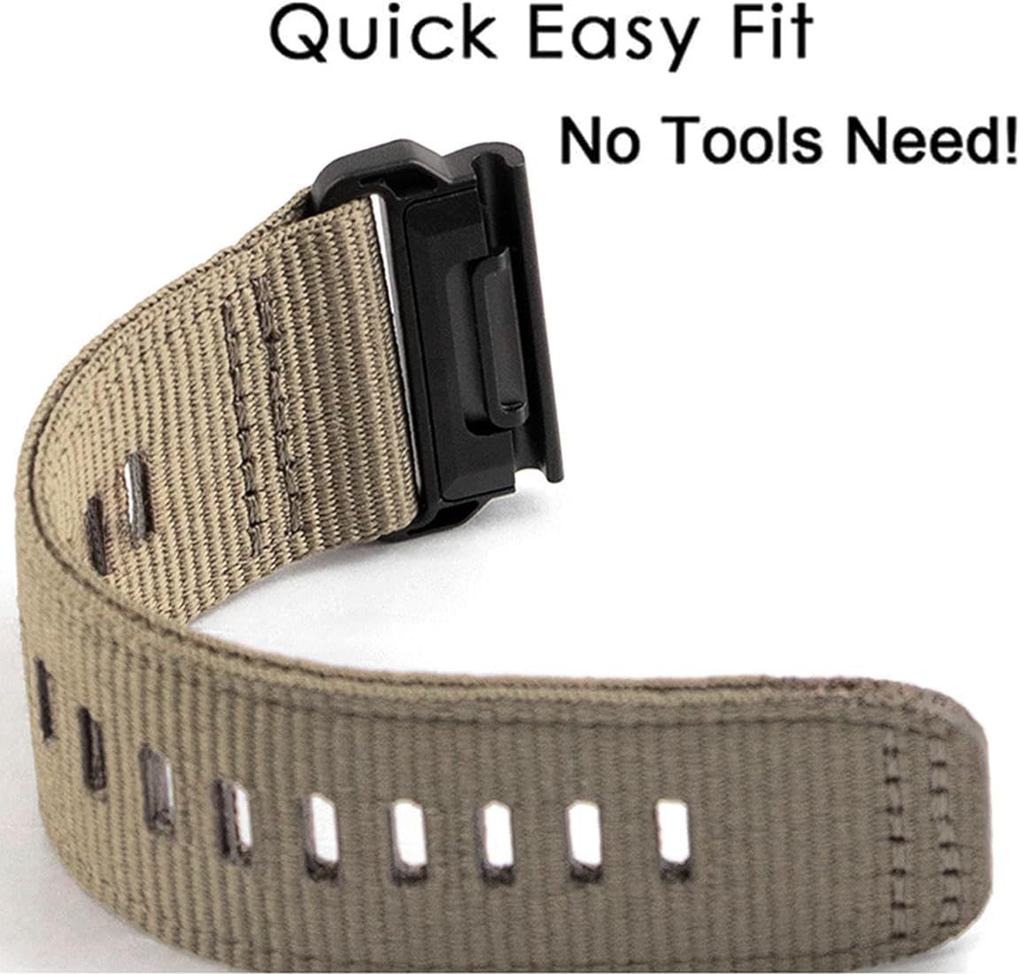 Zitel Band for Garmin Fenix 8 AMOLED 47mm, Fenix E/7/7 Pro, 6/6 Pro, Forerunner 970/965/955, Rugged Nylon 22mm wide Sport Strap