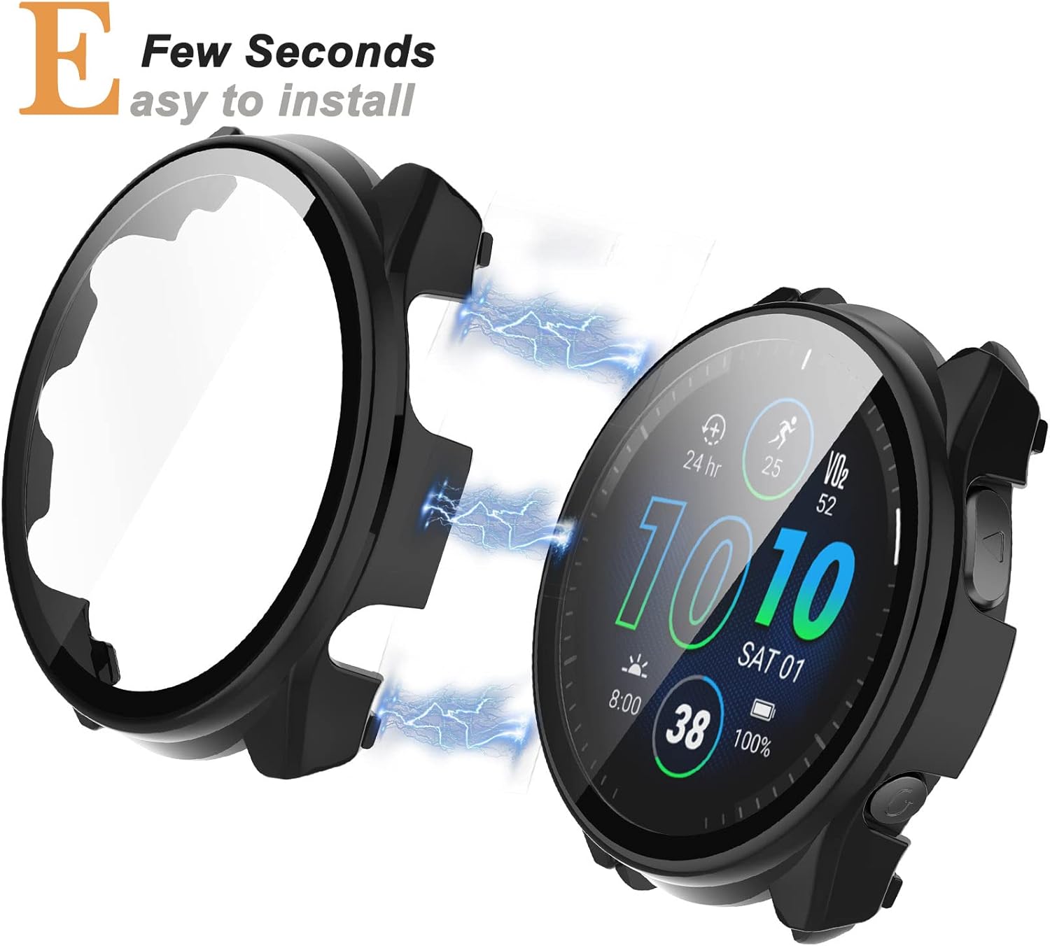 Zitel Hard PC Case for Garmin Forerunner 965 - Black