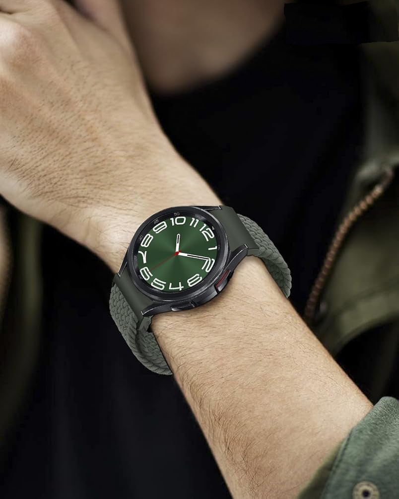 Zitel Band for Samsung Galaxy Watch 7 / 6 / 5 / 4, One Click No Gap Nylon Strap - Army Green