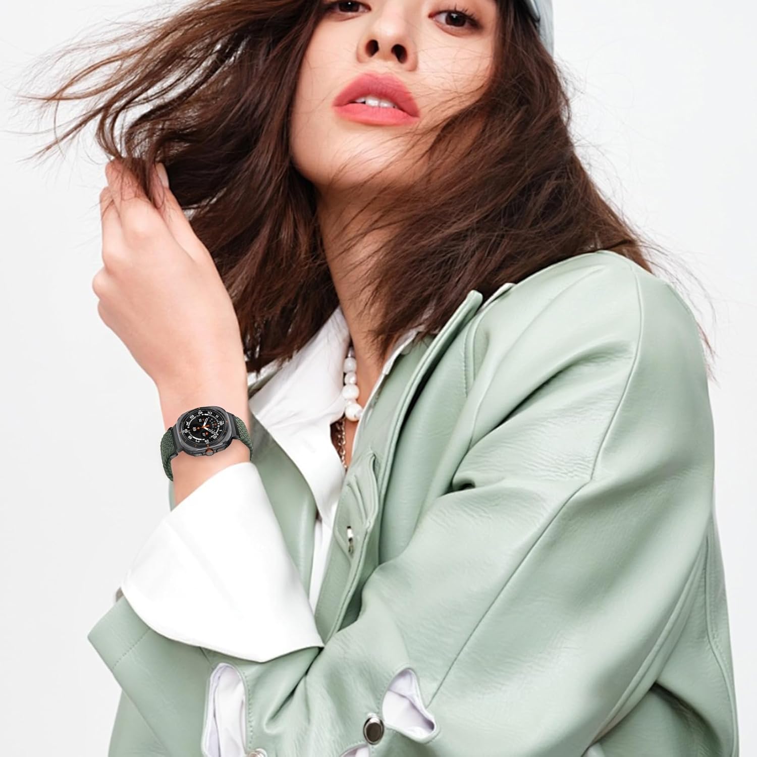 Zitel Band for Samsung Galaxy Watch Ultra 47mm 2025/2024 Nylon Sports Strap - Army Green