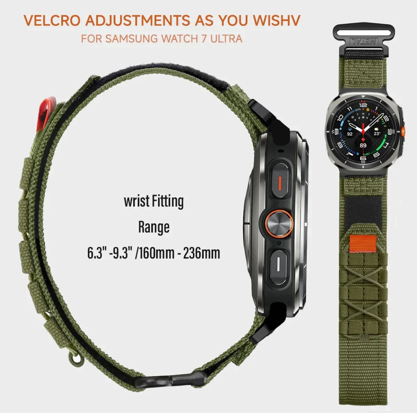 Zitel Band for Samsung Galaxy Watch Ultra 47mm 2025/2024 Rugged Nylon Ultra Wide Sports Strap