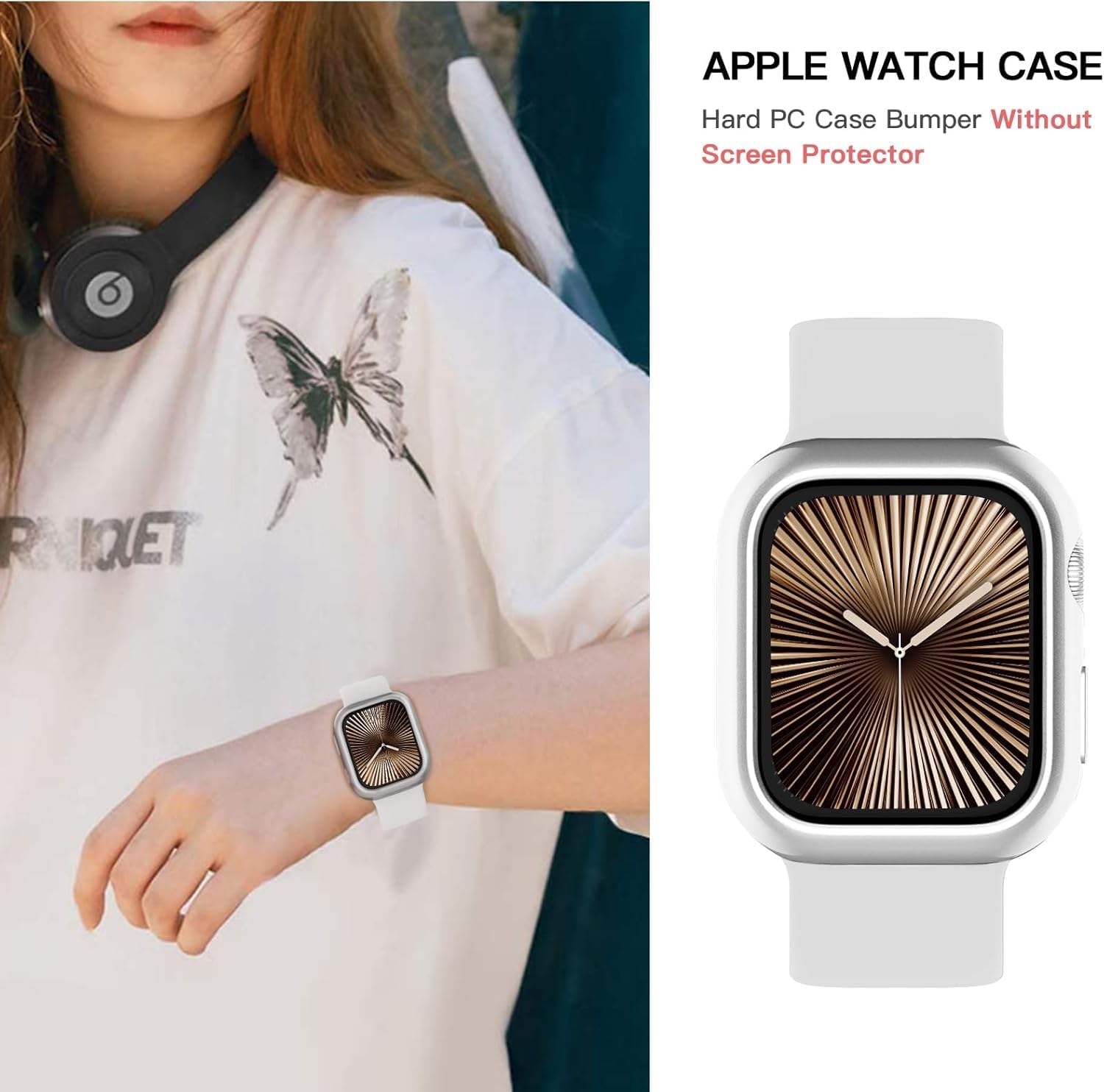 Zitel Case for Apple Watch 42mm Series 11/10 with Built-in Screen Protector - Silver