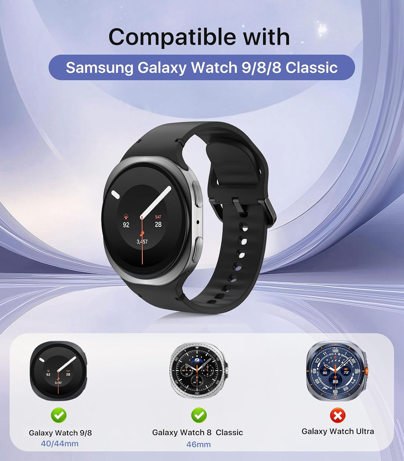 Zitel Band for Samsung Galaxy Watch 9/8 (40/44mm), Watch 8 Classic 46mm Rugged Nylon Sports Strap - Army Green