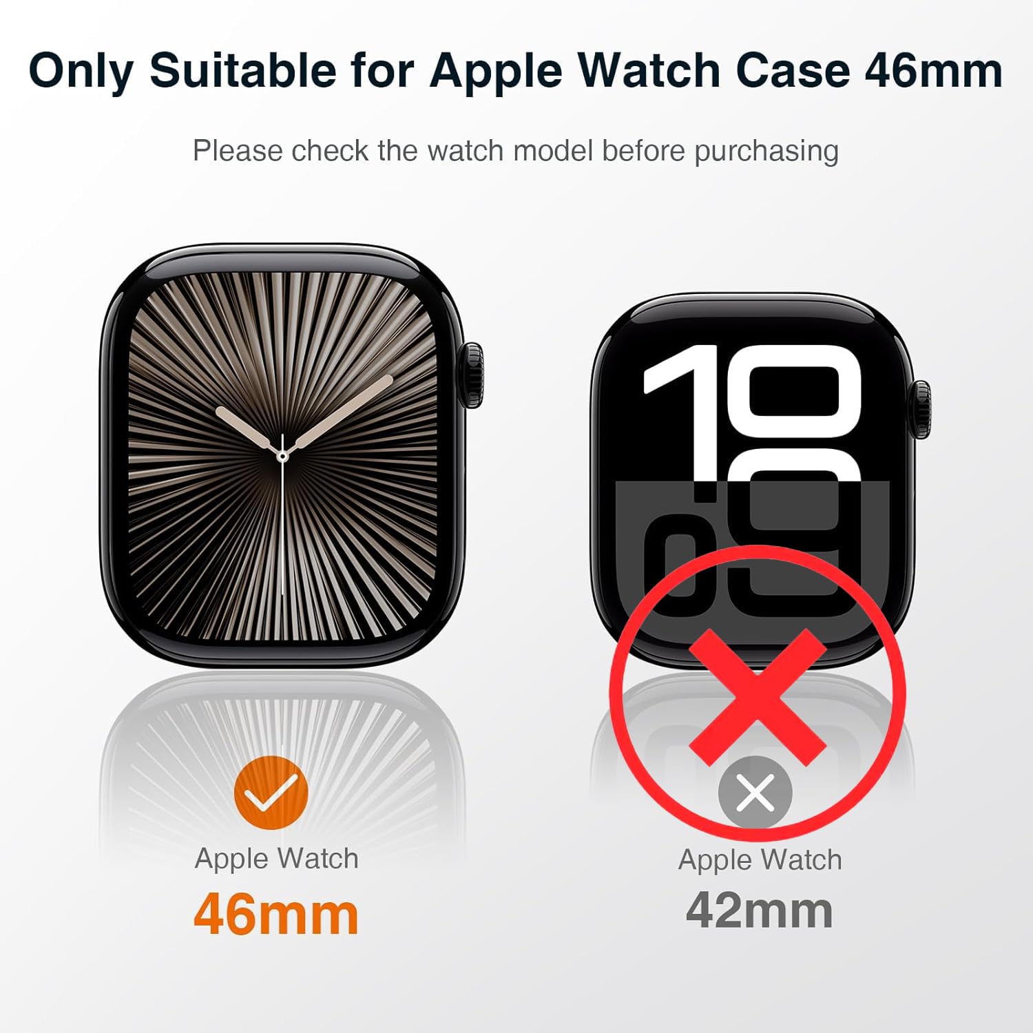 Zitel Case for Apple Watch 46mm Series 11/10 with Built-in Screen Protector - Black