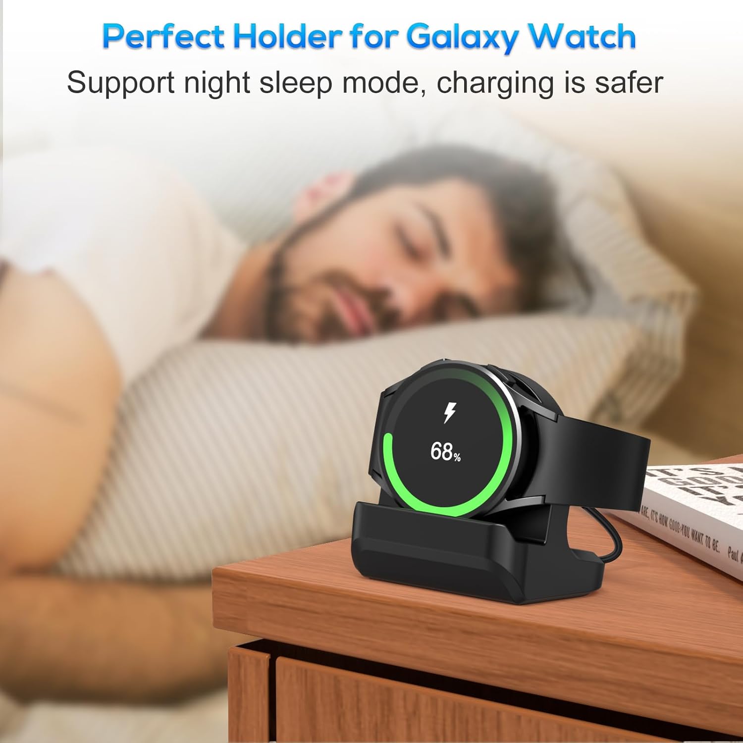 Zitel Charger Stand for Samsung Galaxy Watch 8/8 Classic, Ultra, Watch 7/6/5, Silicone Non-Slip Charging Dock