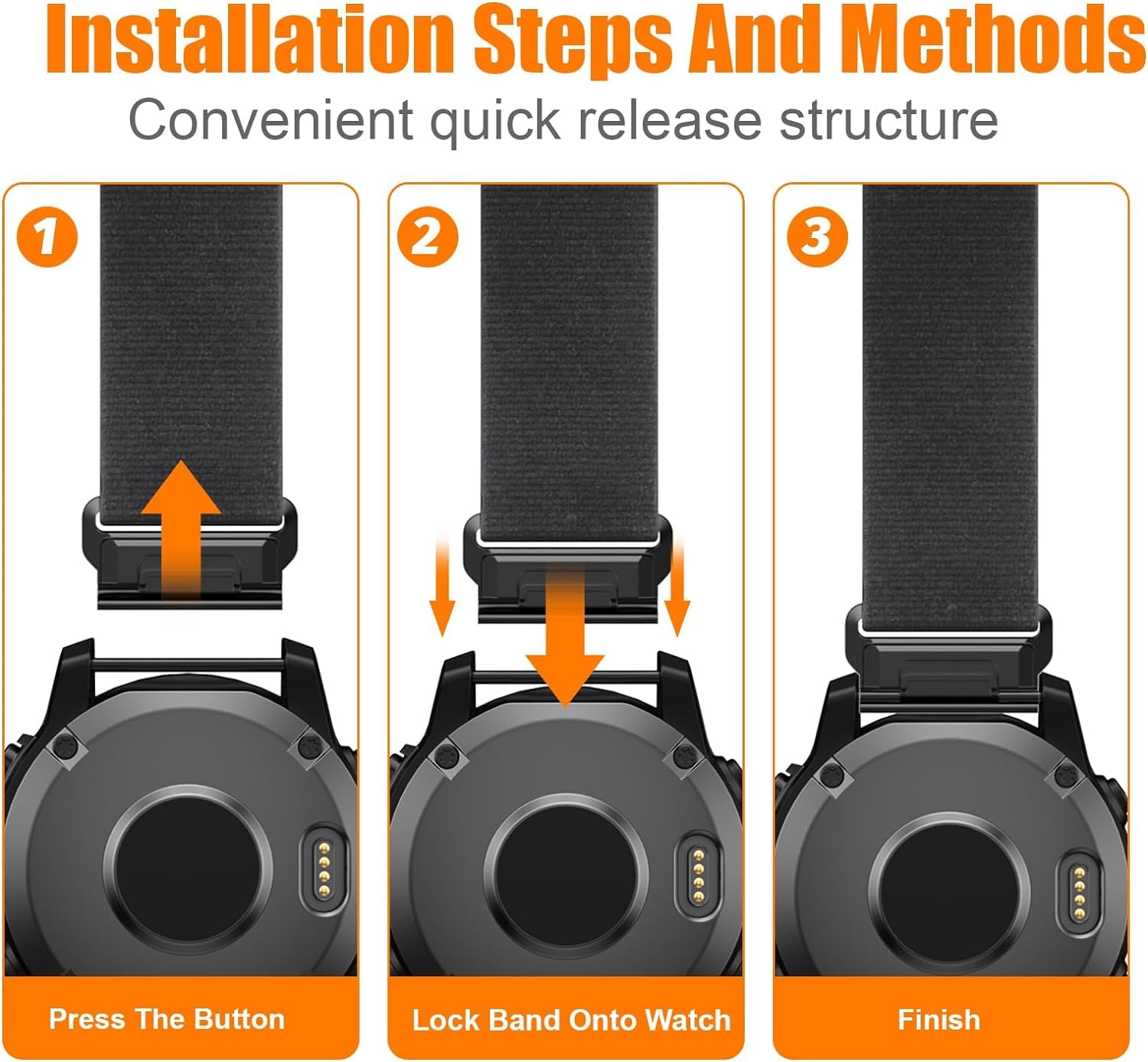 Zitel Band for Fenix 8 51mm, 7X/7X Pro, 6X/6X Pro, 5X/5X Plus, 3/3 HR, Descent MK1, Enduro, Nylon 26mm Sport Strap