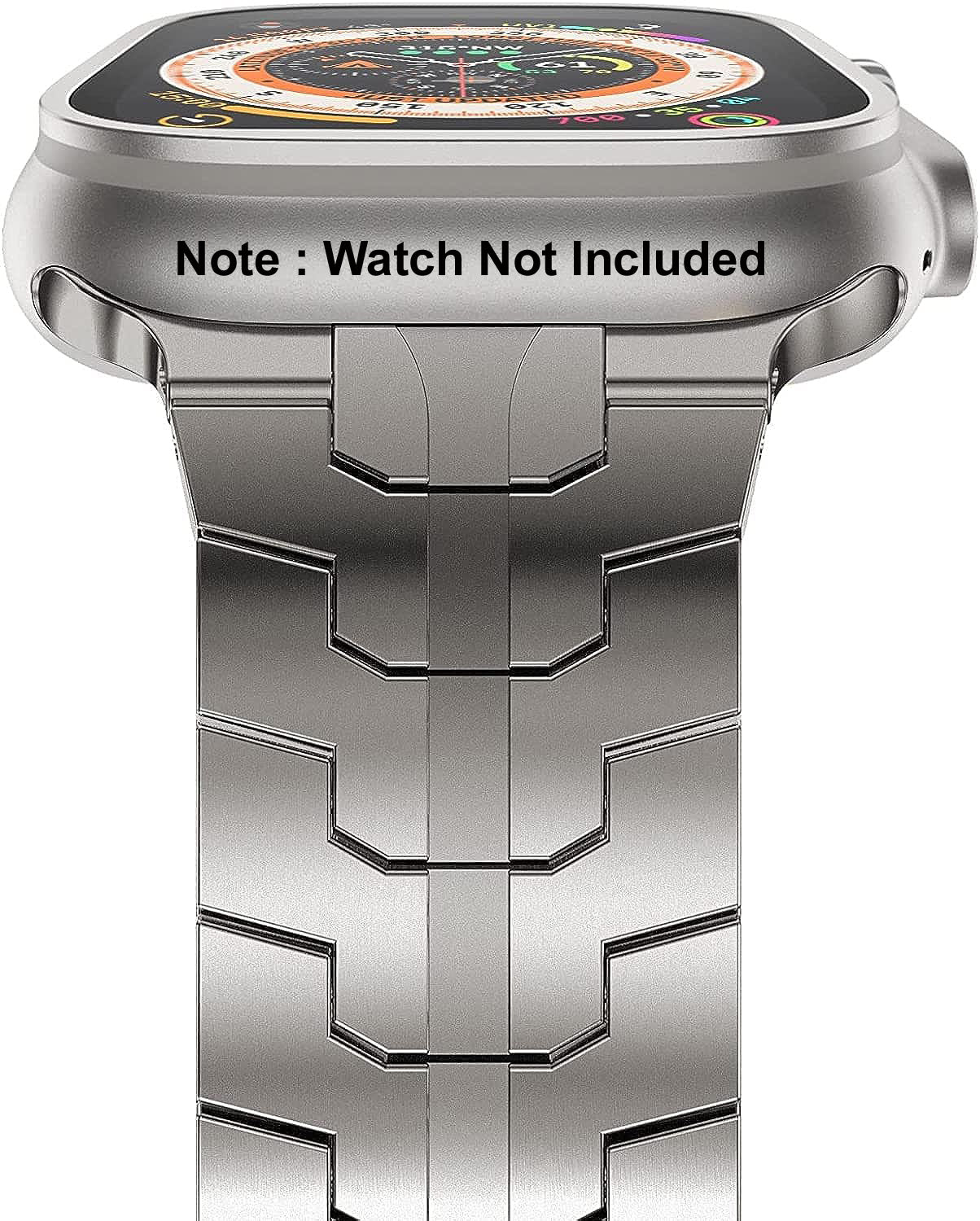 Zitel Stainless Steel Band for Apple Watch Metal Strap for 42mm(Series 10) 41mm 40mm Series 10 | 9 | 8 | 7 | 6 | 5 | 4 | 3 | 2 | 1 | SE2 - Titanium