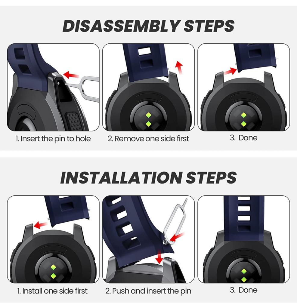 Zitel Band for Garmin Instinct 2s Strap 20mm Width (Not fit for Instinct 22mm) Blue