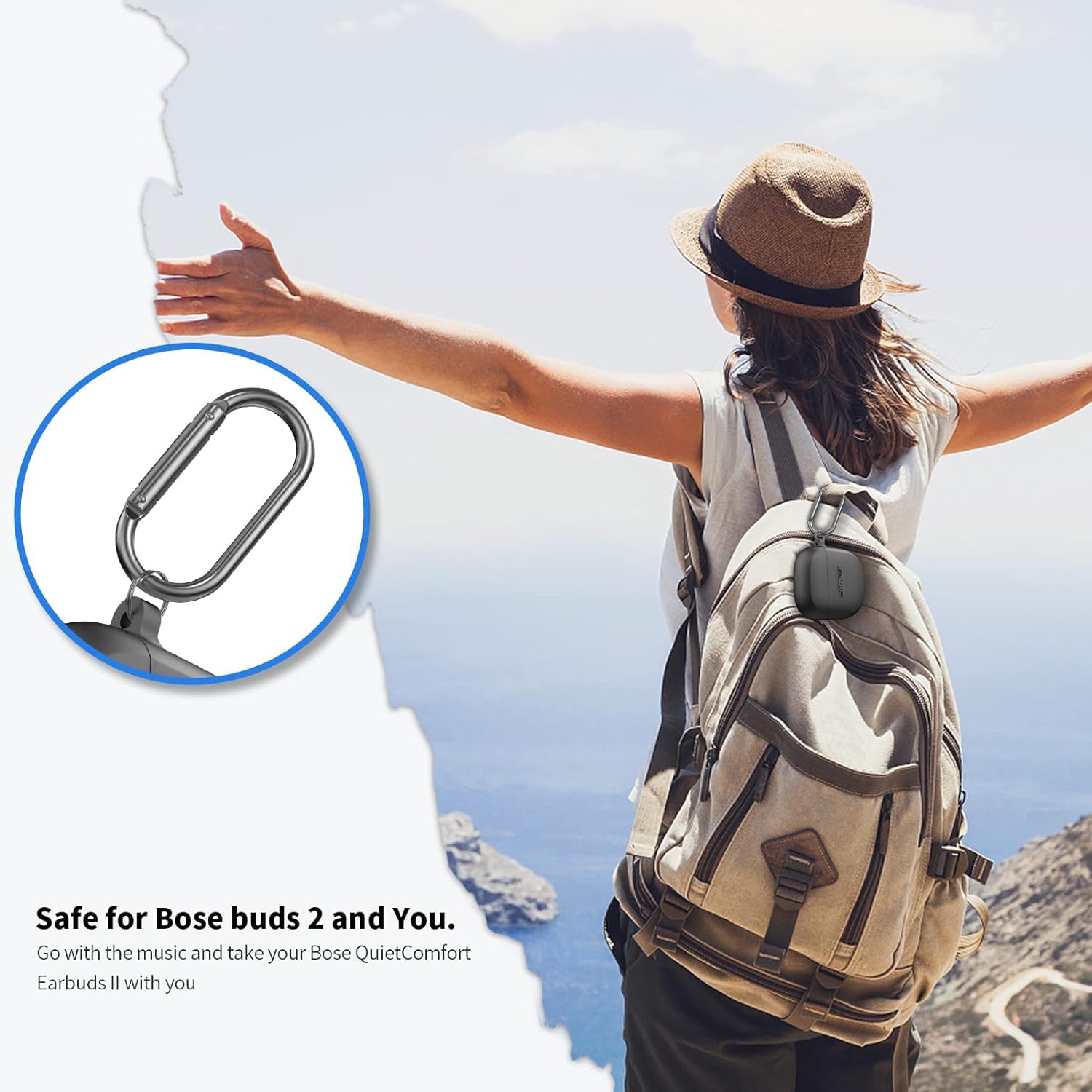 Zitel Case for Bose QuietComfort Ultra Earbuds 2023 - Black