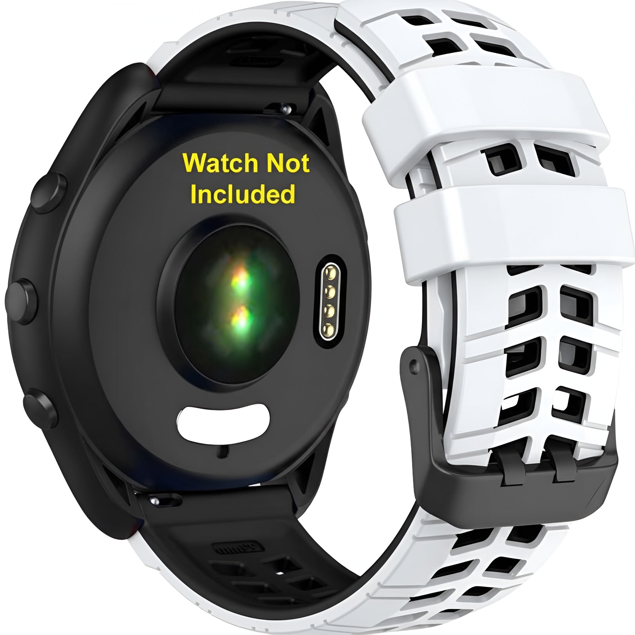 Zitel Band for Garmin Forerunner 265 / 255, Vivoactive 4 45mm, Venu 2 45mm. Venu 3, 22mm Strap - White/Black