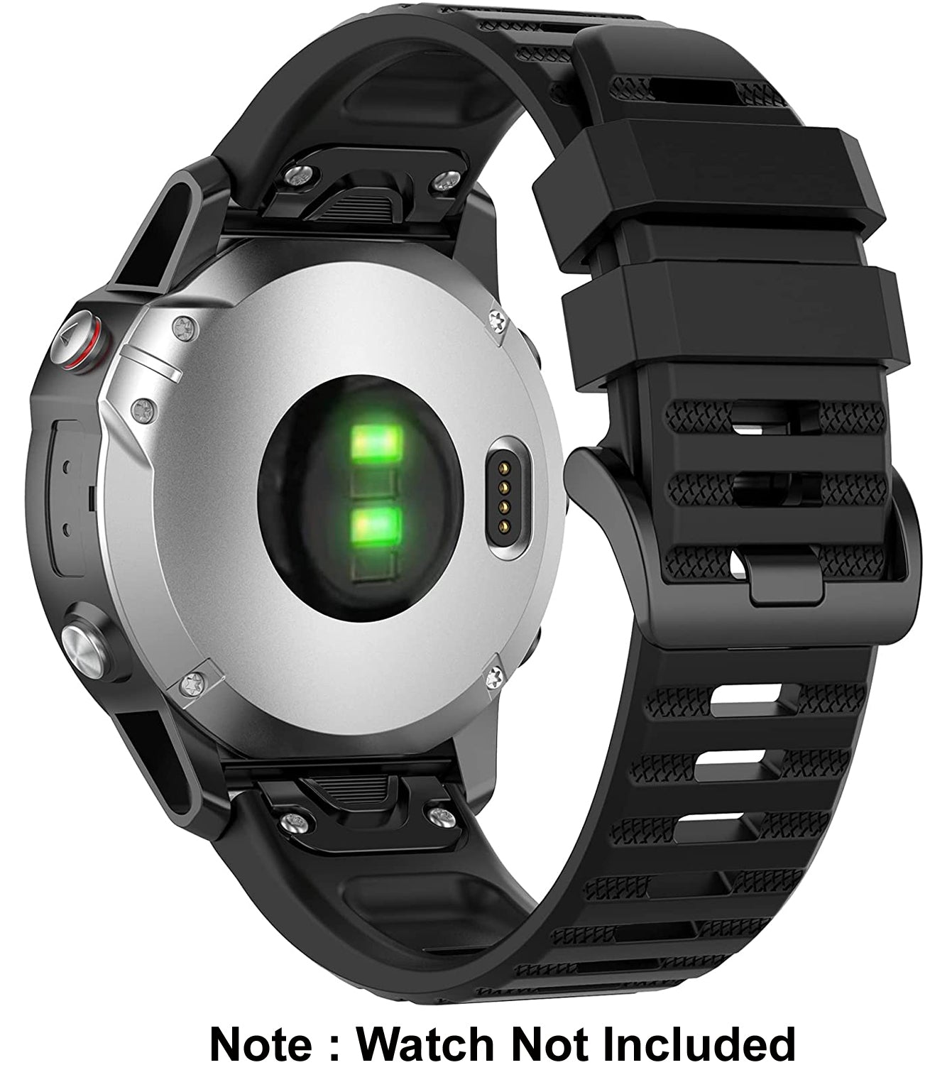 Zitel Band for Fenix 8 51mm, 7X/7X Pro, 6X/6X Pro, 5X/5X Plus, 3/3 HR, Descent MK1, Enduro, 26mm Sport Strap - Black