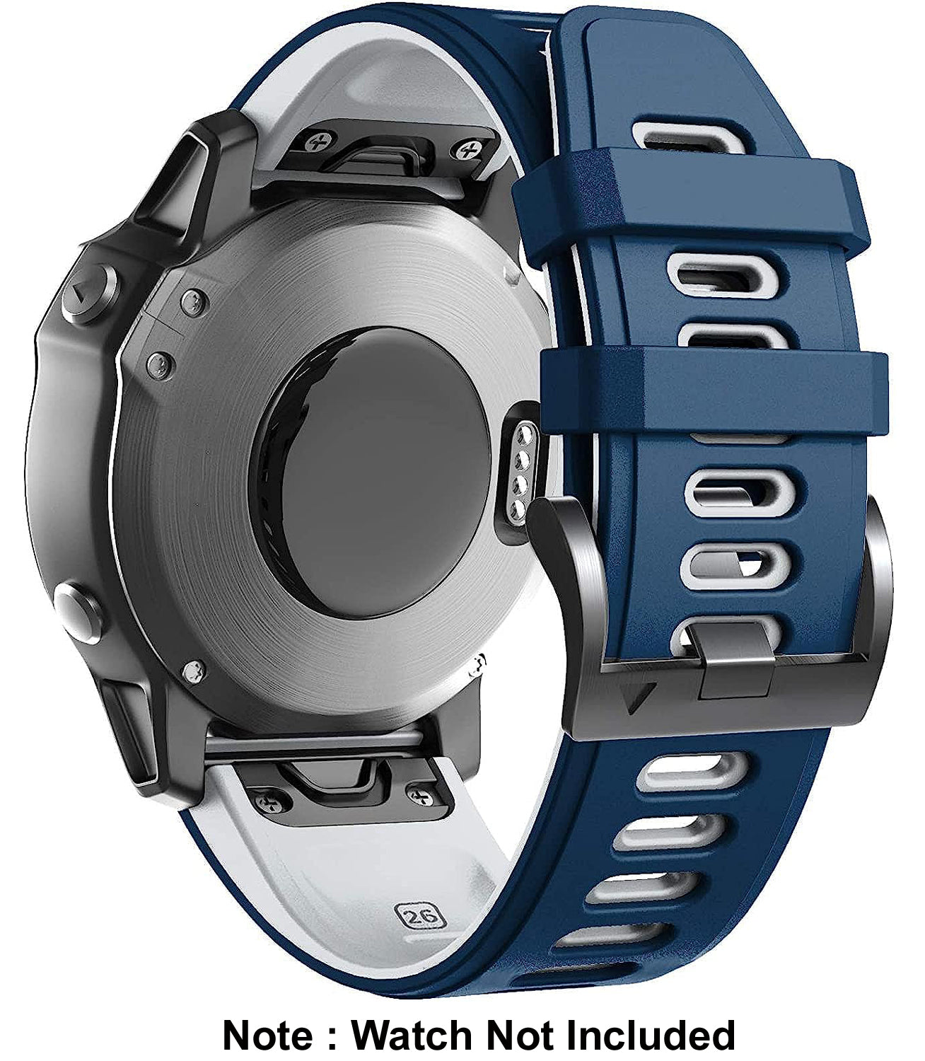 Zitel Band for Fenix 8 51mm, 7X/7X Pro, 6X/6X Pro, 5X/5X Plus, 3/3 HR, Descent MK1, Enduro, 26mm Sport Strap - Blue/White