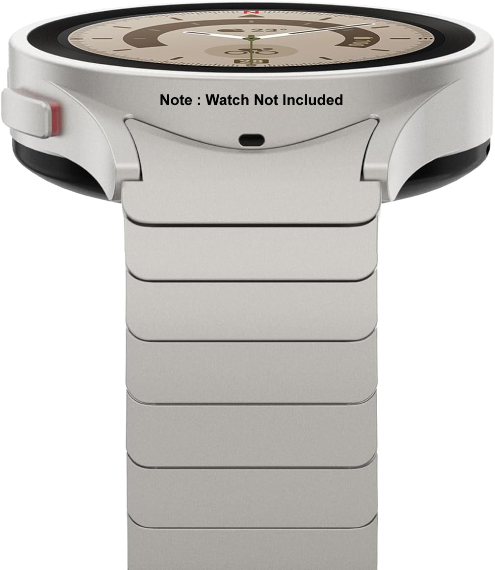 Zitel Band for Samsung Galaxy Watch 6, Watch 5, Watch 4, Stainless Steel No Gap Band Titanium