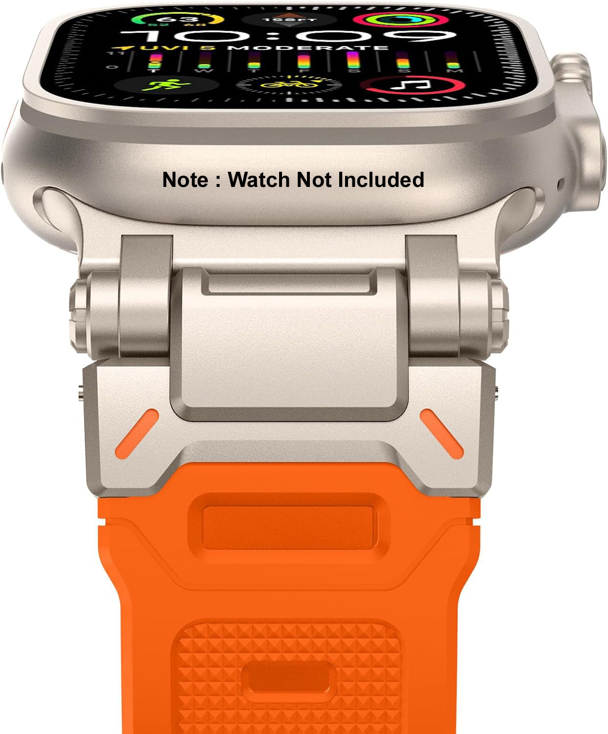 Zitel Band for Apple Watch Ultra 2 / Ultra 49/46/45/44mm Metal Connector Sport Strap - Orange