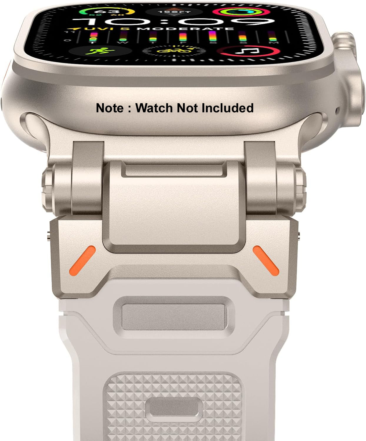 Zitel Band for Apple Watch Ultra 2 / Ultra 49/46/45/44mm Metal Connector Sport Strap - Starlight