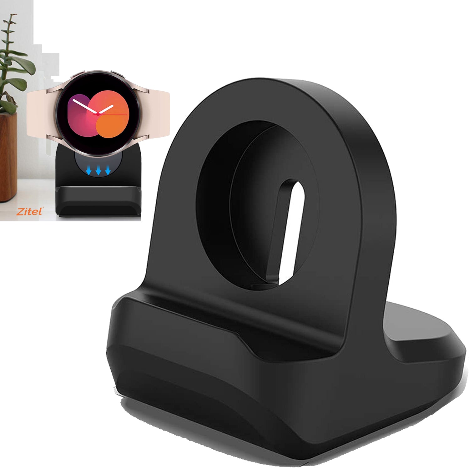 Zitel Charger Stand for Samsung Galaxy Watch 8/8 Classic, Ultra, Watch 7/6/5, Silicone Non-Slip Charging Dock