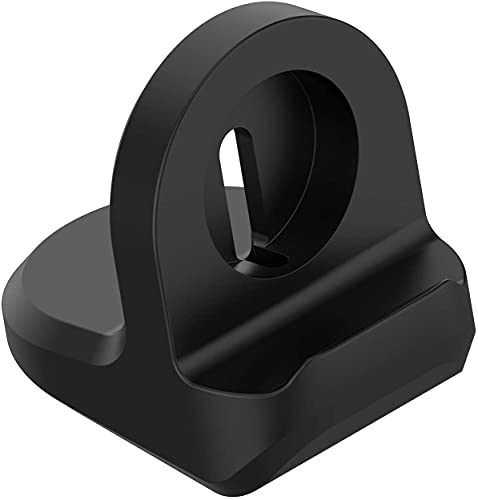 Zitel® Charger Stand Compatible with Samsung Watch Active, Active 2, Watch 3, Watch 4, Watch 4 Classic Non-Slip Base Silicone Charging Stand with Integrated Cable Management Slot - Black
