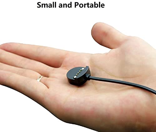 Zitel® Charer Compatible with Ticwatch S/E - Magnetic USB Cable Clip Cradle 100cm - Black
