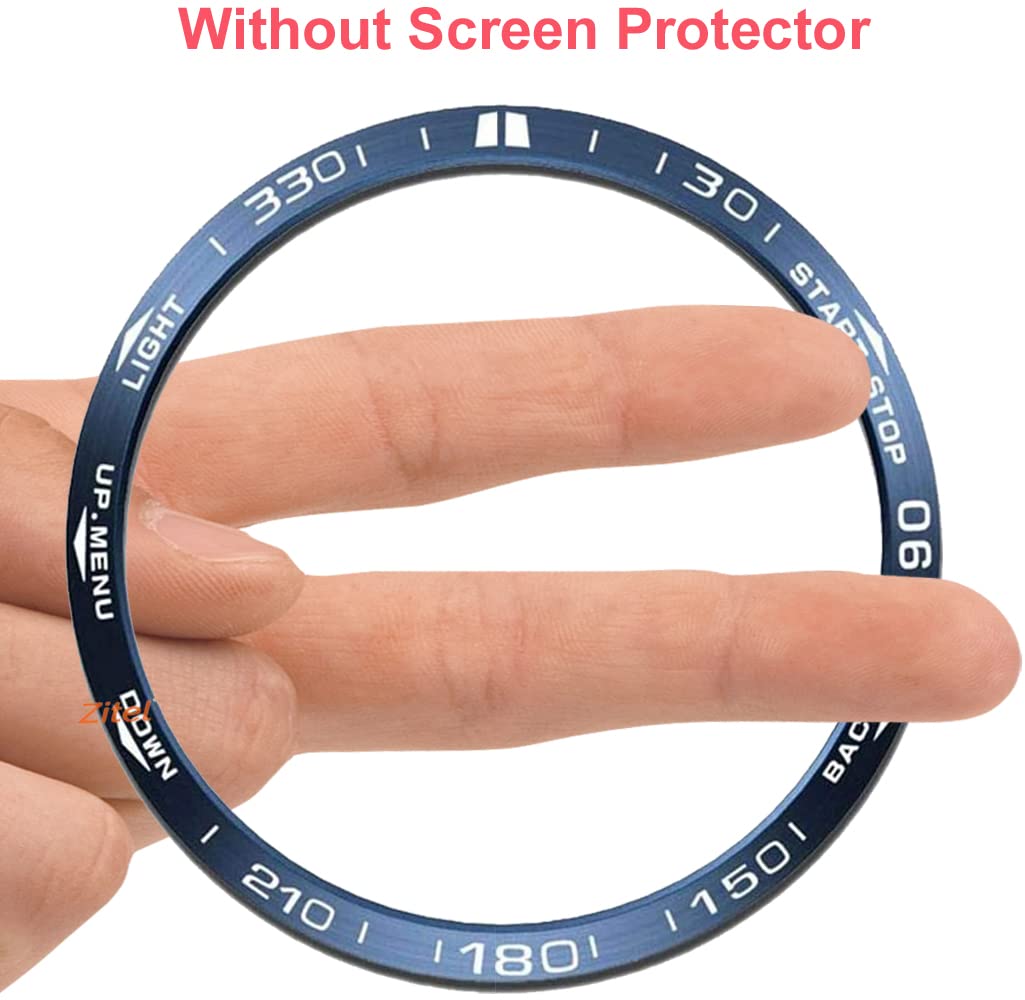 Zitel Bezel Styling for Garmin Fenix 7X Bezel Ring Adhesive Cover Stainless Steel Protector - Blue