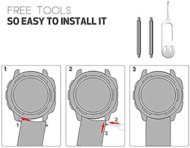 Zitel® Watch Band Compatible with Garmin Instinct Solar / Esports / Tide / Tactical GPS Soft Silicone Sport Wristband Straps - Black