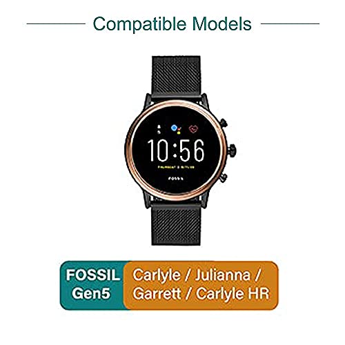 Zitel® Charger Compatible with Fossil Gen 5 Smartwatch Charging USB Magnetic Cable for Gen 5 Carlyle, Julianna, Garett, Carlyle HR 100cm - Black