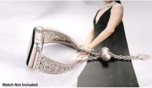 Zitel Band for Apple Watch Straps for Women Girls 46mm 45mm 44mm 49mm 10 Series 9 8 7 6 5 4 3 2 1 SE - Champagne Gold