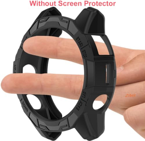 Zitel Case for Garmin Epix Pro (Gen 2) 51mm, Fenix 7X / 7X Pro Bumper Cover Shell (Without Screen Protector) - Black