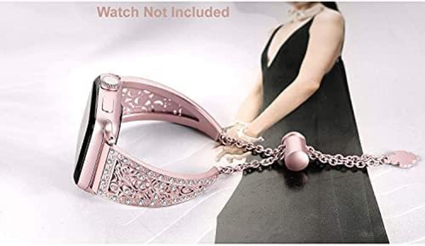 Zitel Band for Apple Watch Straps for Women Girls 46mm 45mm 44mm 49mm Series 10 9 8 7 6 5 4 3 2 1 SE - Rose Gold