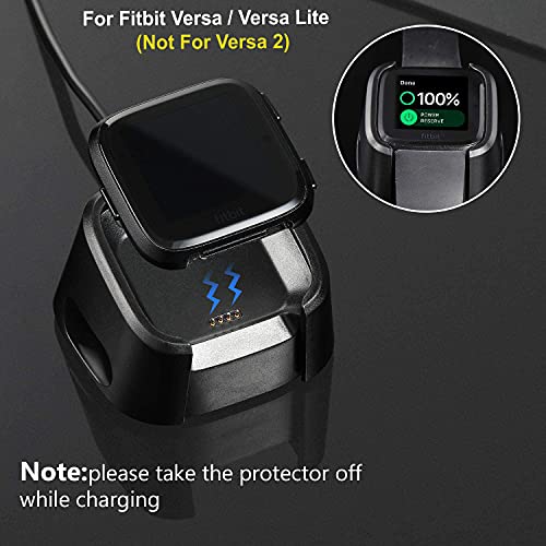 Zitel® Charger Dock Cable Compatible with Fitbit Versa (Not for Versa 2) - Black