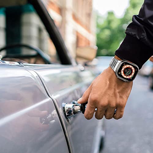 Zitel Metal Bands for Apple Watch Straps Ultra 2 / Ultra 49mm 46mm 45mm 44mm 42mm, Series 9 8 7 6 5 4 3 2 1 SE - Silver