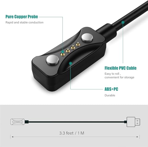 Zitel Charger for Polar Pacer, Pacer Pro, Ignite 3, Vantage V3 Watch Charging Cable