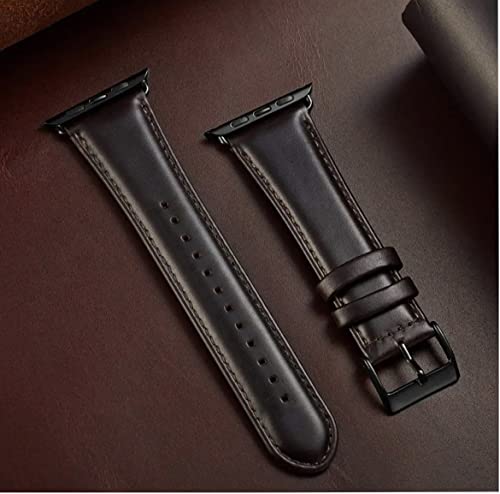 Zitel Leather Bands for Apple Watch Straps 49mm 46mm, 45mm 44mm, Series 10 9 8 7 6 5 4 3 2 1 SE - Coffee Brown