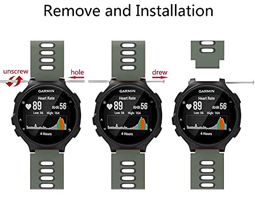 Zitel® Watch Band Compatible with Garmin Forerunner 735XT 220 230 235 235 Lite 620 630, Approach S20 S6 S5 Adjustable Replacement Sport Strap - Army Green