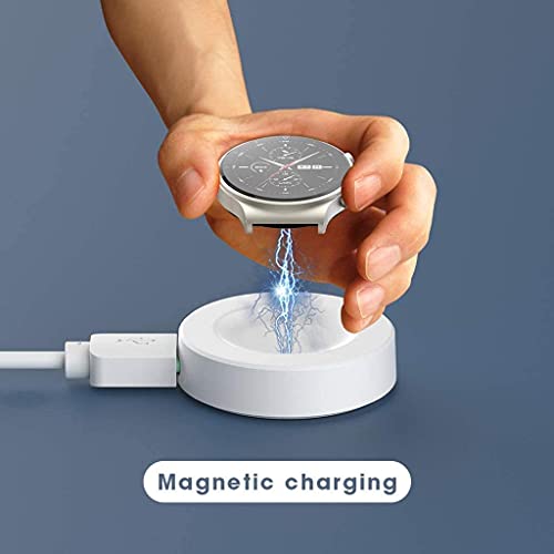 Zitel® Charger Compatible with Huawei Watch GT 2 Pro, GT2 ECG, Watch 3, Watch 3 Pro - Magnetic Dock USB Charging Cable with Built-in Smart IC for Safe Charging 100CM - White