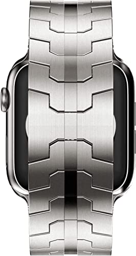 Zitel Stainless Steel Band for Apple Watch Metal Strap for 42mm(Series 10) 41mm 40mm Series 10 | 9 | 8 | 7 | 6 | 5 | 4 | 3 | 2 | 1 | SE2 - Titanium
