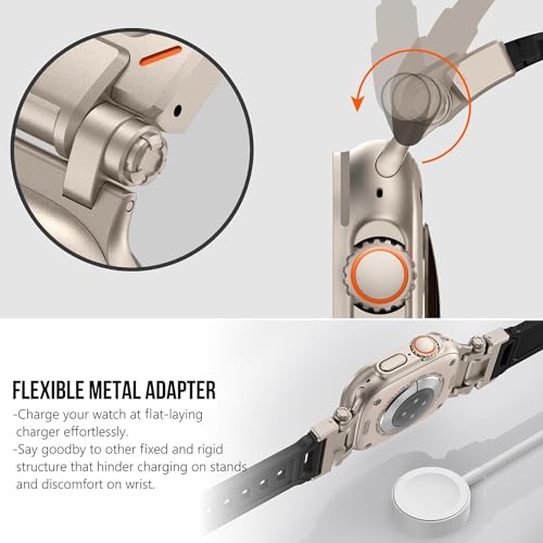Zitel Band for Apple Watch Ultra 2 / Ultra 49/46/45/44mm Metal Connector Sport Strap - Black